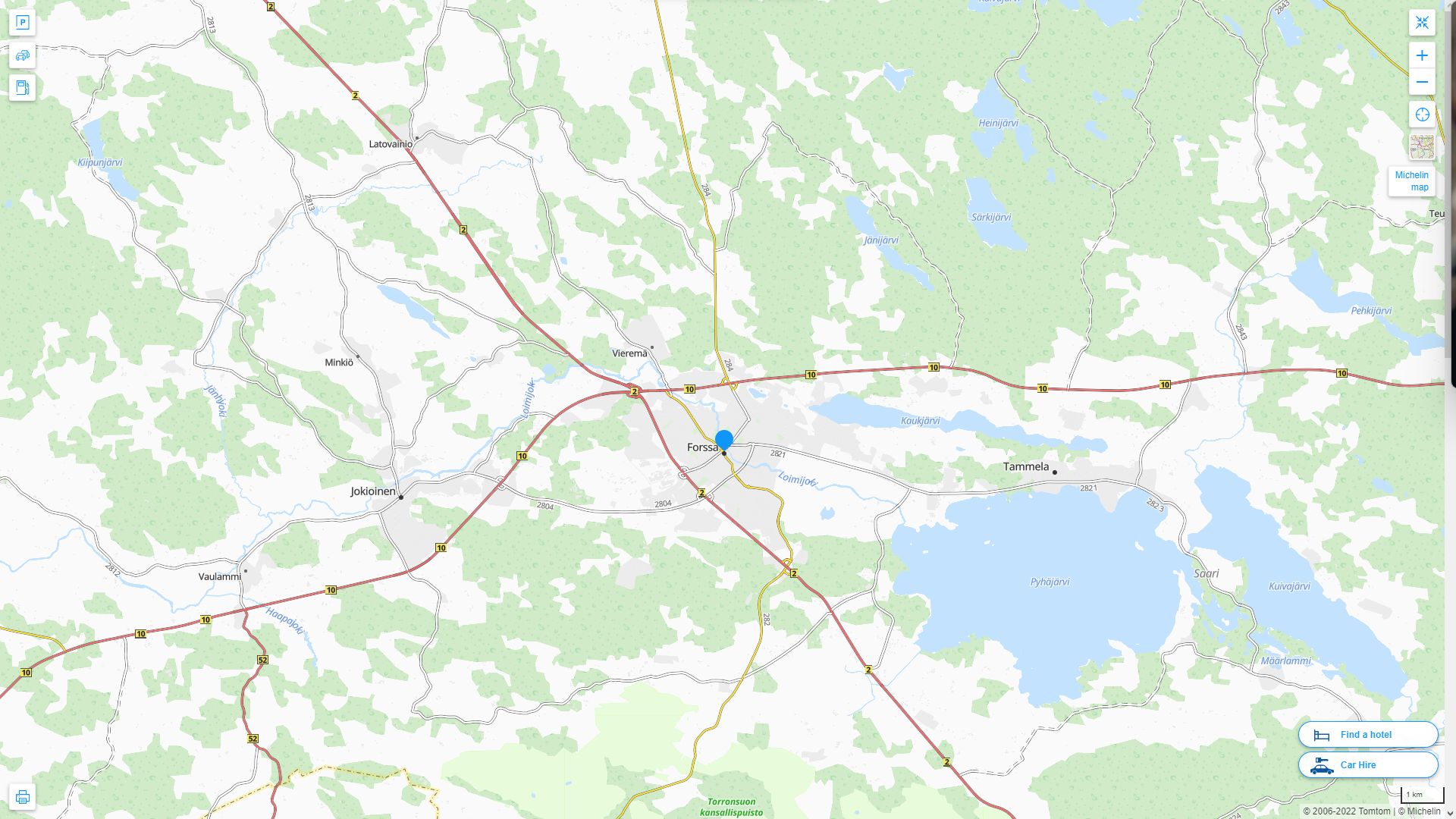 Forssa Finlande Autoroute et carte routiere